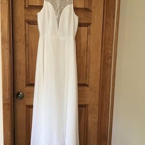 David's Bridal White Lace Wedding Dress